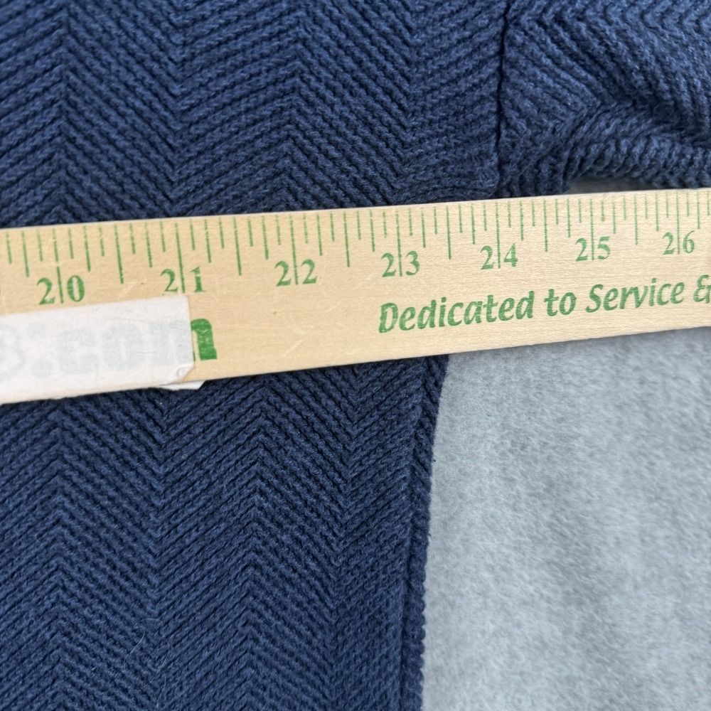 Chaps Ralph Lauren Sweater Mens XXL Navy Blue Chevron Knit Cotton Crew Preppy - Picture 8 of 8